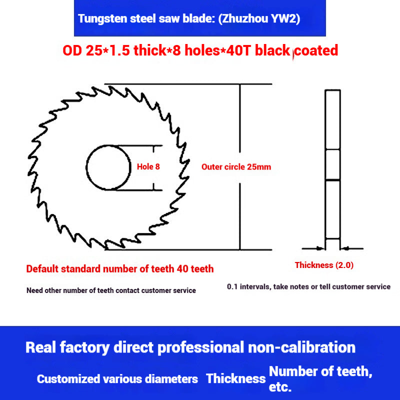 1142-Tungsten steel saw blade milling cutter ebony circular saw blade integral tungsten carbide saw blade outer diameter 20/30/40/60/80/100 Shandong Denso Pricision Tools Co.,Ltd.